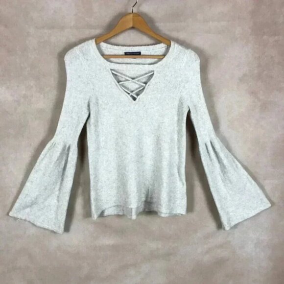 AMERICAN EAGLE Beige Softest Boho Bell Sleeve Sweater SMALL - Picture 1 of 7